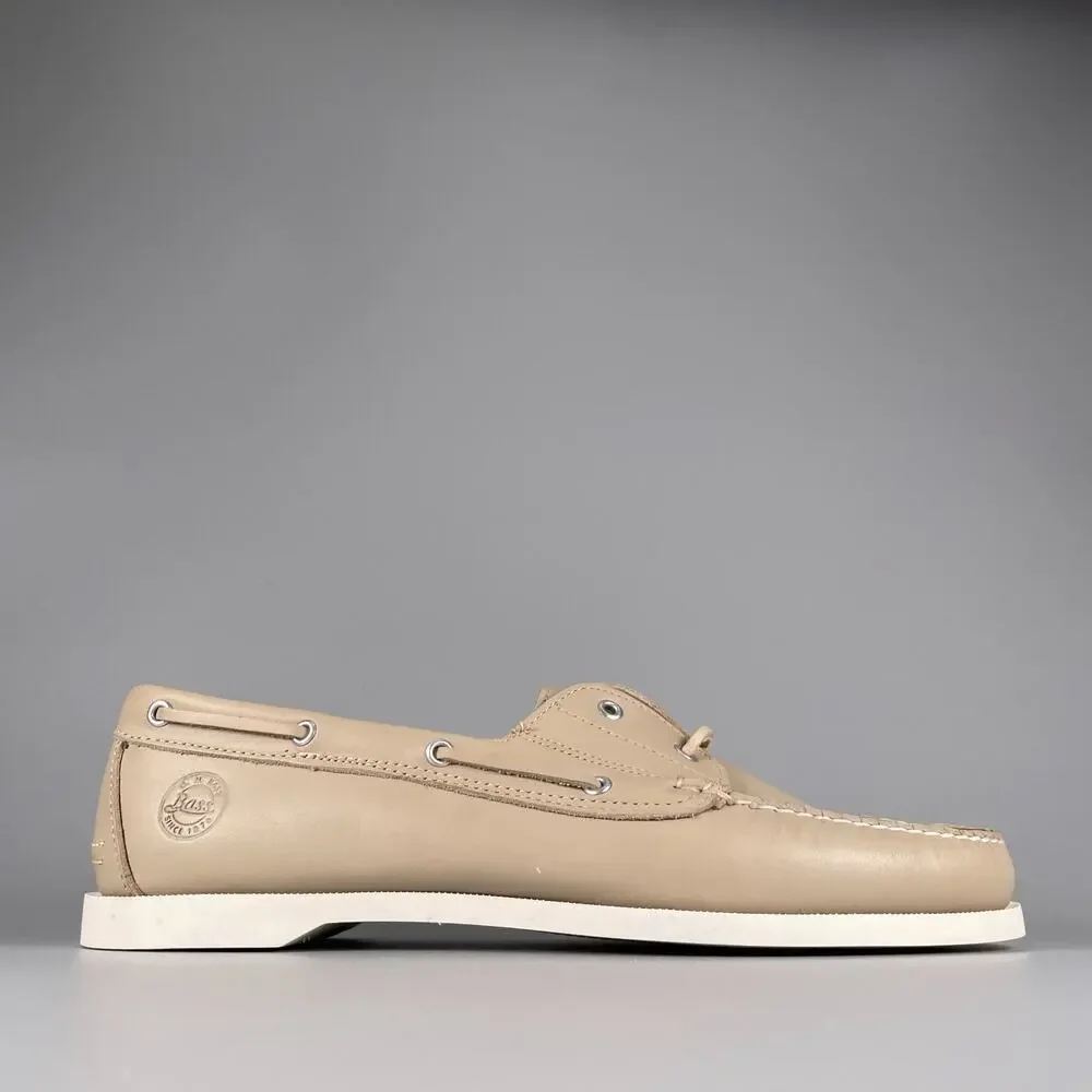 G.H. Bass & Co Men's Size 11 M Cream Leather 2 Eye Moc Toe Boat Shoes Casual EUC